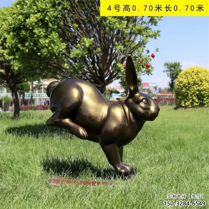 仿古大白兔雕塑 庭院彩繪雕塑 田間小品