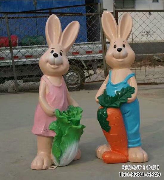 公園大白兔雕塑 酒店門口雕塑 彩繪擺件