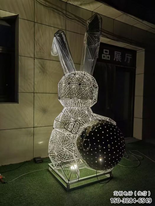 酒店兔子雕塑 庭院仿真雕塑 彩繪小品