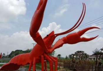 幾何龍蝦雕塑 庭院仿真雕塑 彩繪擺件