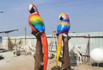 城市鸚鵡雕塑 風景區彩繪雕塑 抽象擺件