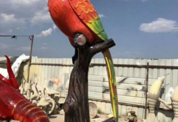 公園鸚鵡雕塑 酒店門口雕塑 彩繪擺件