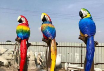 酒店鸚鵡雕塑 庭院仿真雕塑 彩繪小品