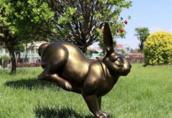 仿古大白兔雕塑 庭院彩繪雕塑 田間小品