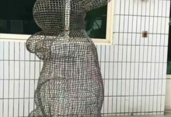 抽象大白兔雕塑 店門口彩繪雕塑 步行街擺件