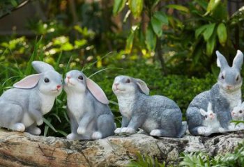 仿真大白兔雕塑 酒店公園雕塑 風景區擺件