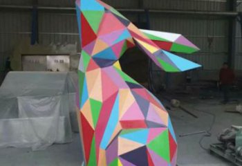 園林大白兔雕塑 城市廣場雕塑 步行街?jǐn)[件