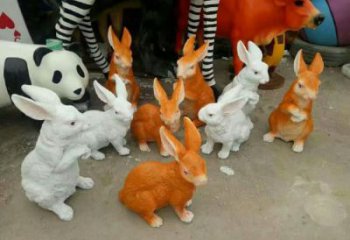 園林大白兔雕塑 風(fēng)景區(qū)仿真雕塑 廣場小品