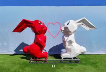 廣場(chǎng)兔子雕塑 公園仿真雕塑 抽象擺件