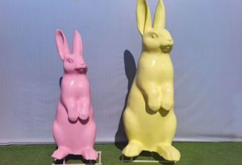 幾何兔子雕塑 庭院仿真雕塑 彩繪擺件