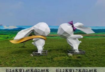 園林兔子雕塑 城市廣場(chǎng)雕塑 步行街?jǐn)[件