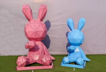 彩繪兔子雕塑 田間彩繪雕塑 仿真擺件