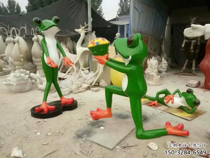 田間青蛙雕塑 彩繪仿真雕塑 園林擺件