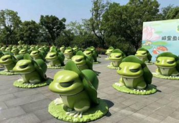 大型青蛙雕塑 步行街宣傳雕塑 仿真擺件
