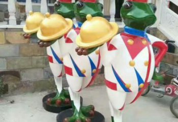庭院青蛙雕塑 城市古銅色雕塑 卡通小品