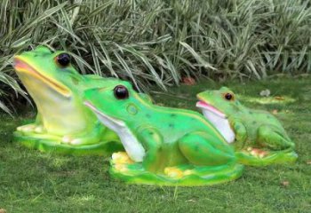 彩繪青蛙雕塑 仿真雕塑 步行街擺件