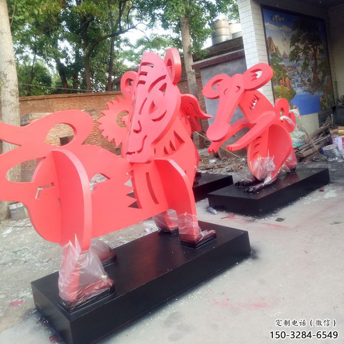 彩繪生肖雕塑 仿真雕塑 步行街擺件