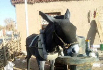 古銅色毛驢雕塑 大型城市雕塑 商業街擺件