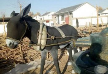 田間毛驢雕塑 彩繪仿真雕塑 園林擺件