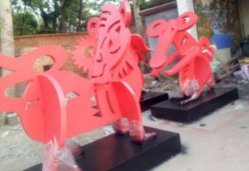 彩繪生肖雕塑 仿真雕塑 步行街擺件