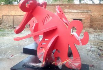 幾何生肖雕塑 庭院仿真雕塑 彩繪擺件