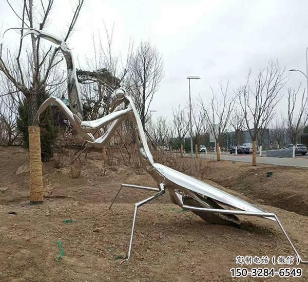 景觀螳螂雕塑 園林動物小品 仿真擺件