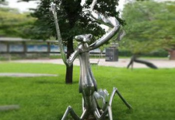 田間螳螂雕塑 彩繪仿真雕塑 園林擺件