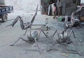 園林螳螂雕塑 田間彩繪雕塑 仿真擺件