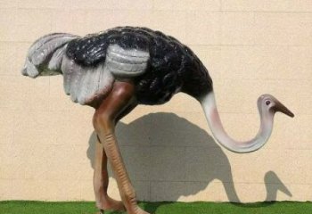 抽象鴕鳥雕塑 店門口彩繪雕塑 步行街擺件