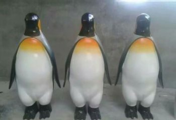 彩繪企鵝雕塑 仿真動物雕塑 步行街?jǐn)[件