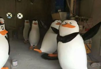 仿古企鵝雕塑 庭院彩繪雕塑 田間小品