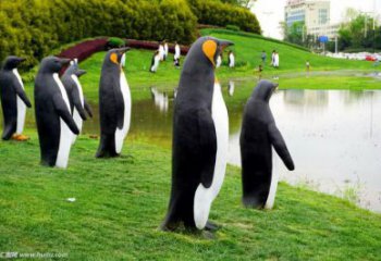 公園企鵝雕塑 酒店門口雕塑 彩繪擺件