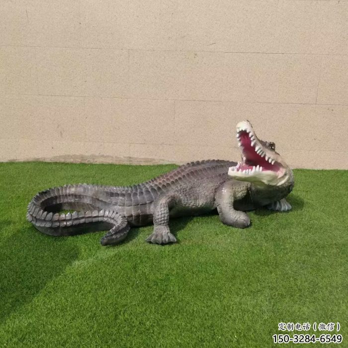 商場鱷魚雕塑 仿真動物雕塑 店門口小品