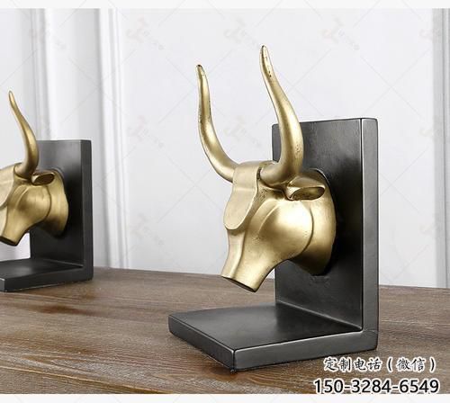 彩繪牛角雕塑 仿真動物雕塑 步行街擺件