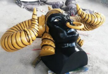 大型牛角雕塑 步行街宣傳雕塑 仿真擺件