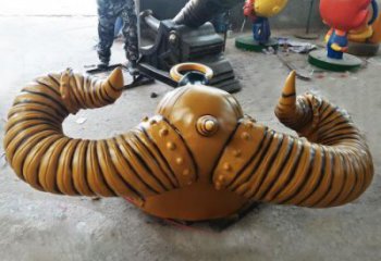 彩繪牛角雕塑 商業街廣場雕塑 古銅色擺件