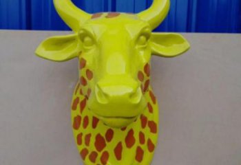 牛角擺件雕塑 抽象動物雕塑 彩繪動物小品