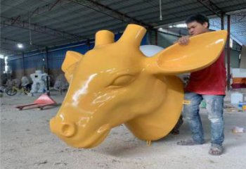 公園牛頭雕塑 酒店門口雕塑 彩繪擺件