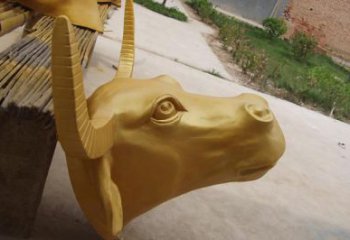 酒店牛頭雕塑 庭院仿真雕塑 彩繪小品