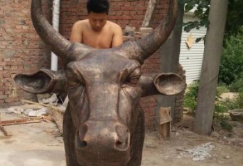 園林牛頭雕塑 田間彩繪雕塑 仿真擺件