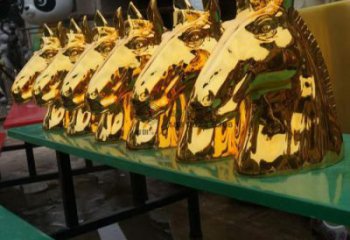 抽象馬頭雕塑 店門口彩繪雕塑 步行街擺件