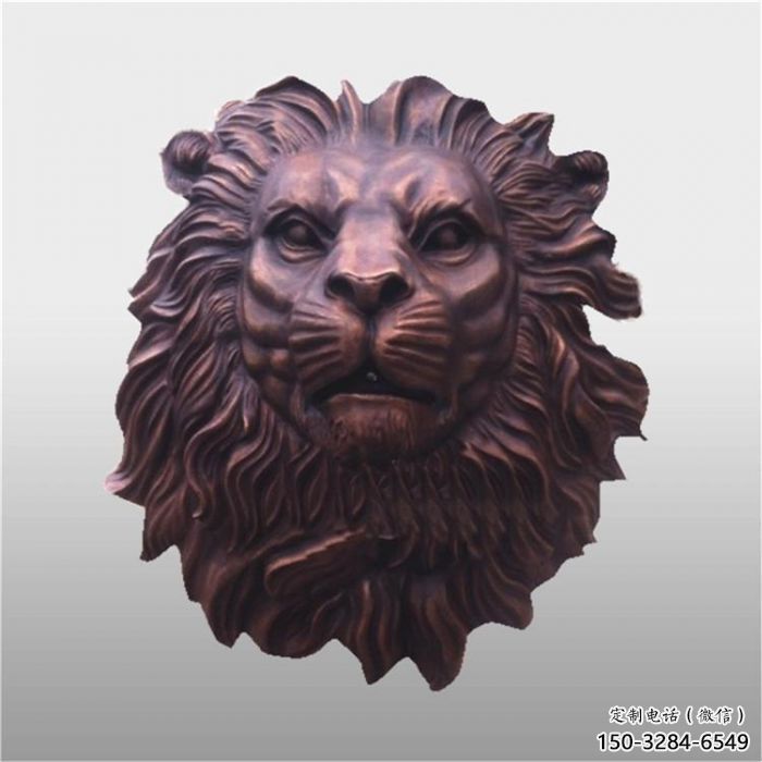 古銅色獅子頭雕塑 大型城市雕塑 商業街擺件