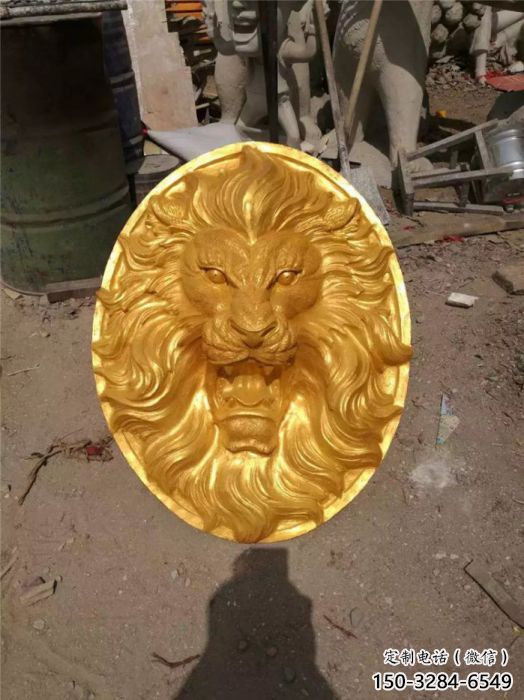 獅子頭雕塑 田間彩繪雕塑 仿真擺件