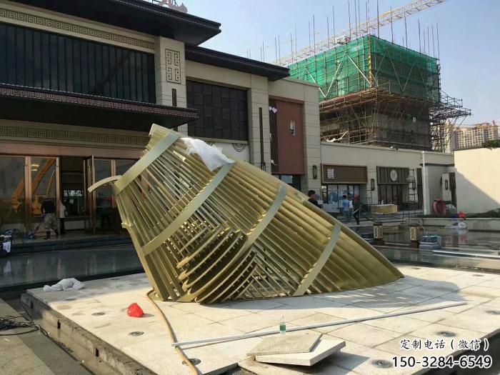 城市魚尾雕塑 風景區彩繪雕塑 抽象擺件