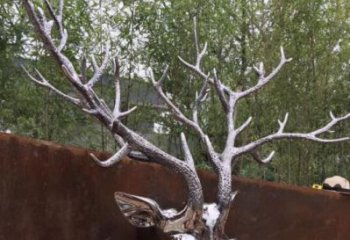 商場鹿頭雕塑 仿真動物雕塑 店門口小品