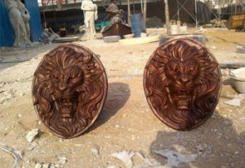 仿真獅子頭雕塑 店門口園林雕塑 動物小品