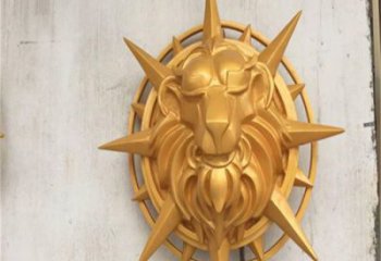 酒店獅子頭雕塑 庭院仿真雕塑 彩繪小品
