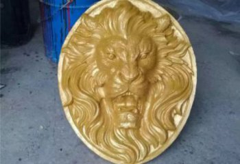 門口獅子頭雕塑 售樓處仿真雕塑 彩繪小品