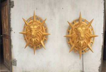 庭院獅子頭雕塑 城市古銅色雕塑 動物小品