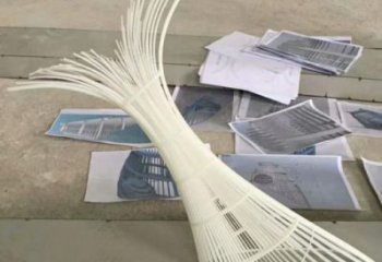 幾何魚尾雕塑 庭院仿真雕塑 彩繪擺件